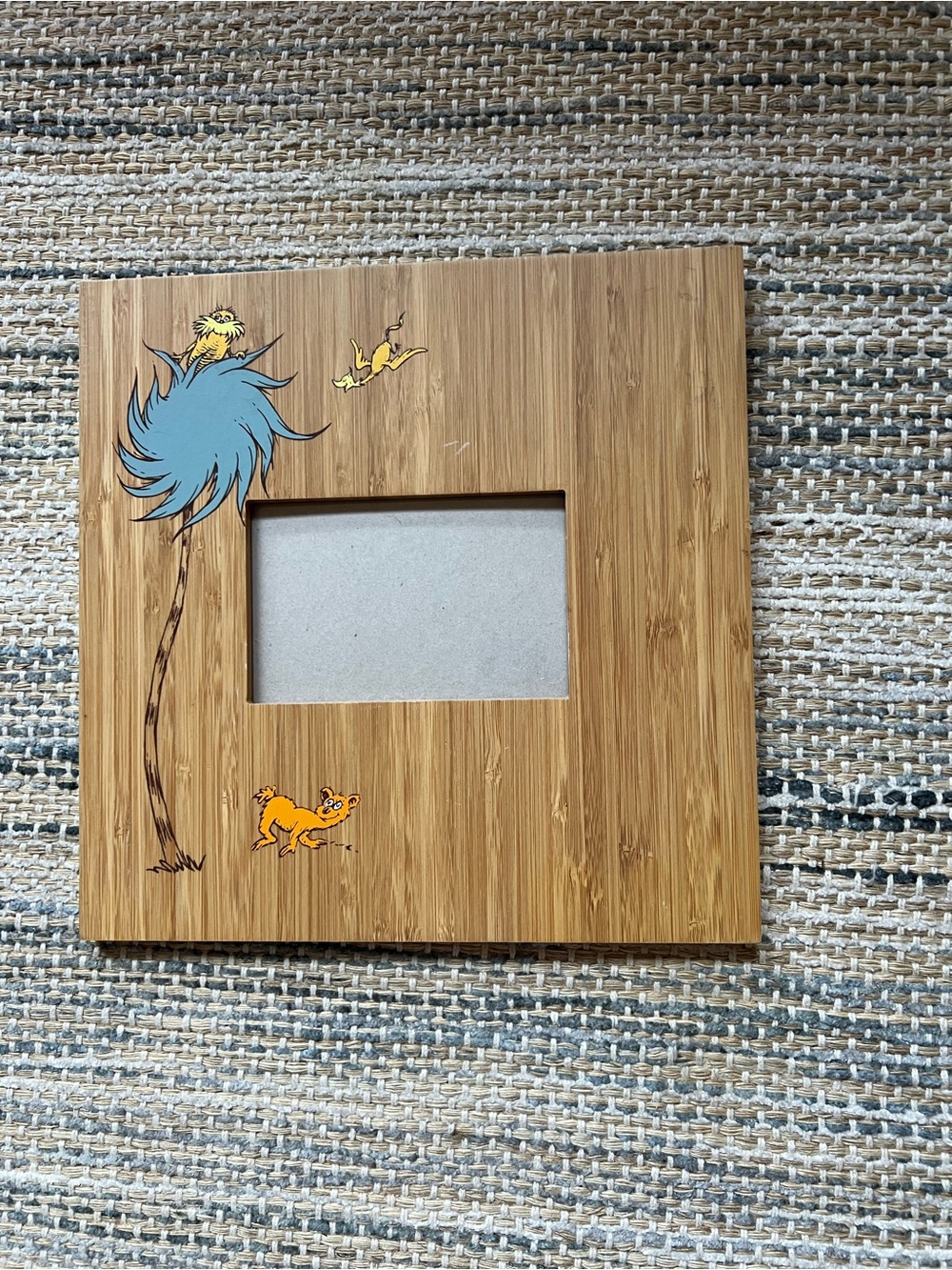 Threshold Bamboo Wall Photo Frame in Natural Wood with Cream Hanging Strap